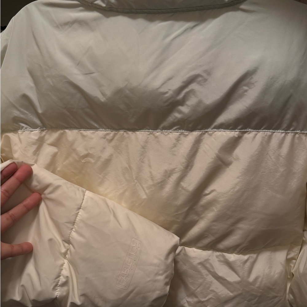 Fabletics Two-Tone Cream Puffer Jacket - Picture 3 of 3